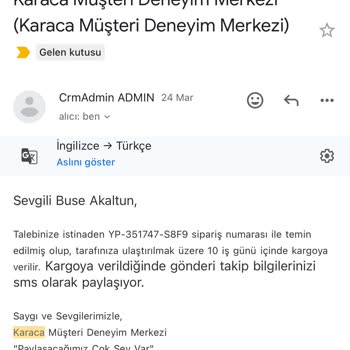 Karaca'dan Satın Aldığım Yemek Takımı Eksik Ve Teslimat Yapılmıyor