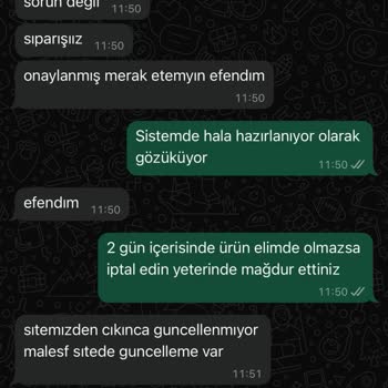 Sipariş Sonrası İlgisizlik Ve Belirsizlik Yaşadım