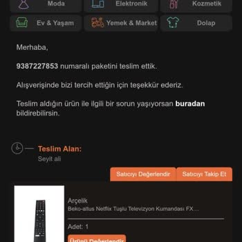 Yanlış Ürün Gönderildi, Doğru Kumandamı İstiyorum