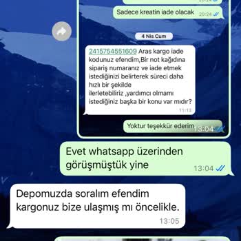 Kreatin Ürünü İadesinde Gecikme Ve Yetersiz Müşteri Desteği