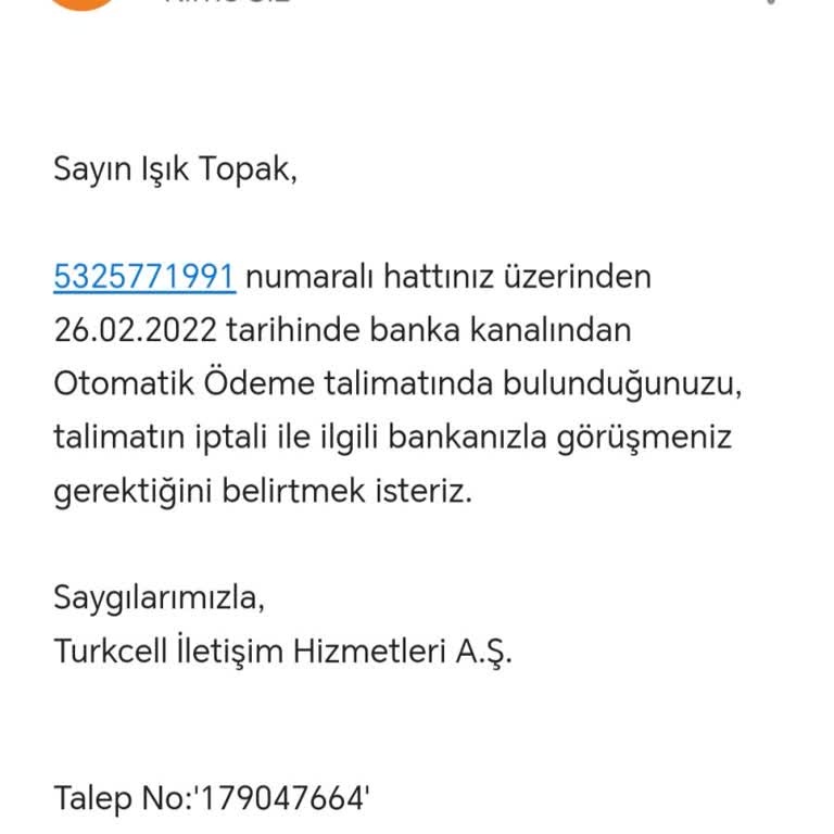 Otomatik Ödeme Talimatı Sorunu Nedeniyle Hattım Kapandı, Mağduriyetim Giderilmiyor