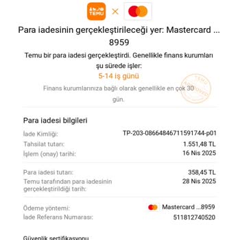 Temu İade Ücretim Halkbank Hesabıma Yatmadı