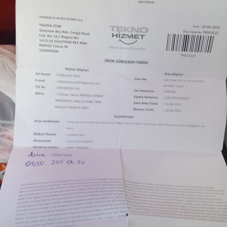 Teknosa Kulaklık Değişim Onayına Rağmen 6 Gündür Kargo Bekliyorum