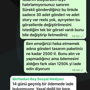 Ödeme Sonrası Eksik Hizmet Ve İade Sorunu Yaşadım