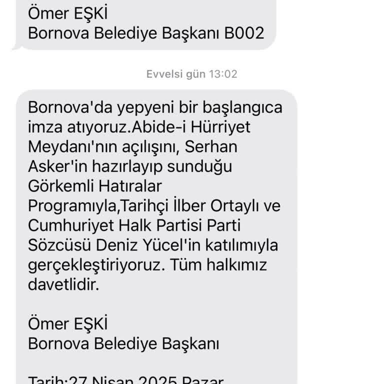 Bornova Belediyesinden Gelen SMS'leri İptal Edemiyorum