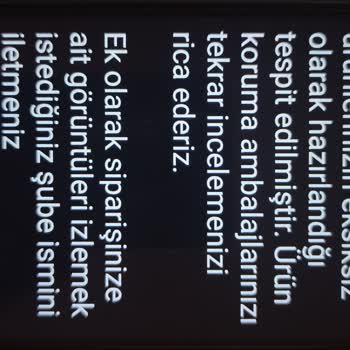 Eksik Ürün Gönderimi Ve Müşteri Hizmetlerinden Olumsuz Geri Dönüş