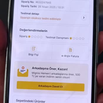 Migros Sanal Markette Yanlış Ürün Ve İlgisiz Destek Mağduriyeti