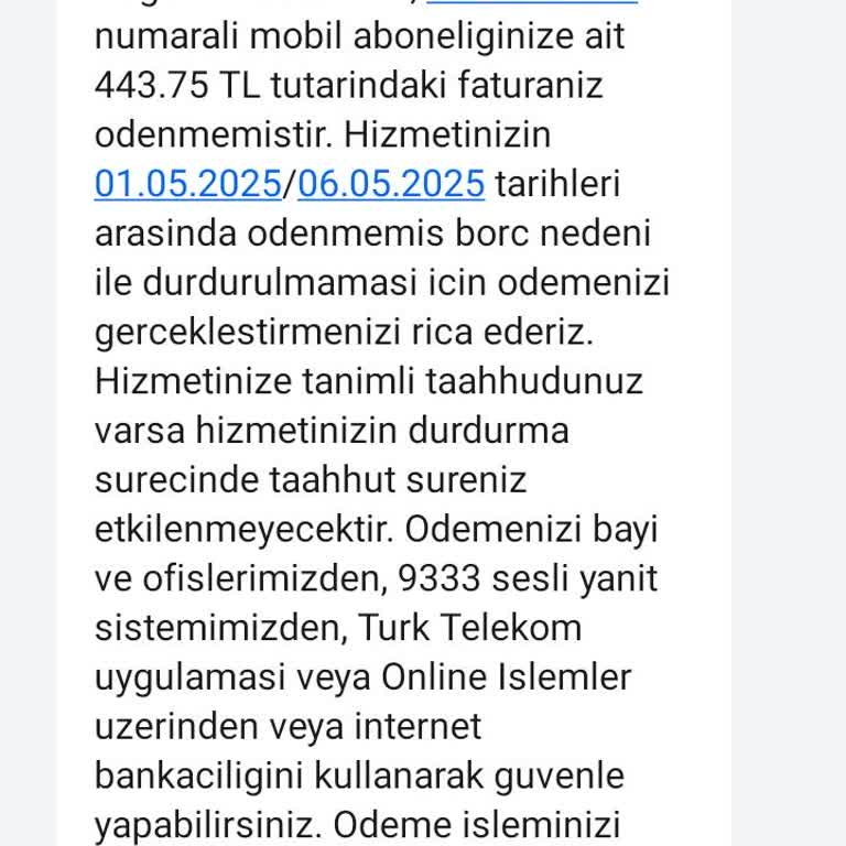 Fatura Son Ödeme Tarihinden Önce Hattım Kapandı, Mağdur Edildim