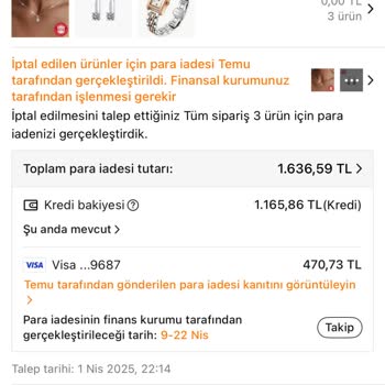 İptal Edilen Siparişin Ücreti Günlerdir İade Edilmedi