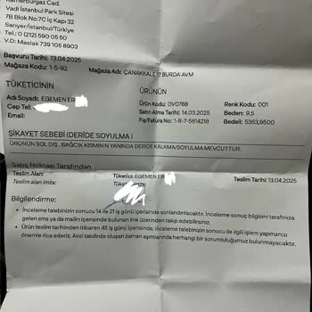 Sneaks Up Yeni Aldığım Ayakkabının Derisi Kısa Sürede Kalktı Mağaza Çözüm Sunmuyor