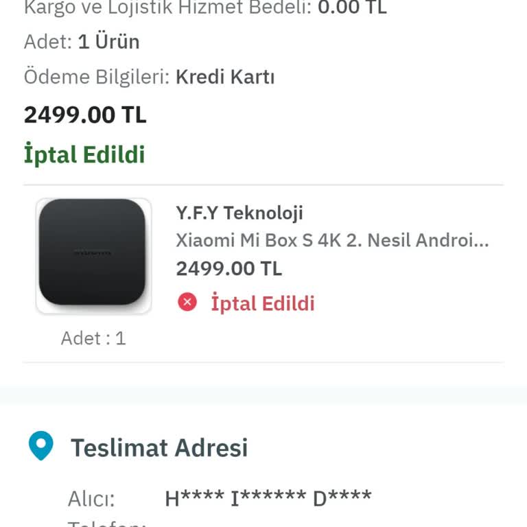 Epttavm'den İptal Edilen Siparişimin Ücreti Hala İade Edilmedi