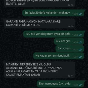 Garanti Kapsamındaki Elektrikli Çim Biçme Makinesinde Servis Mağduriyeti