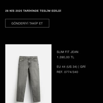 Zara'dan Satın Alınan Pantolonun Kullanılmış Ve Hasarlı Gelmesi