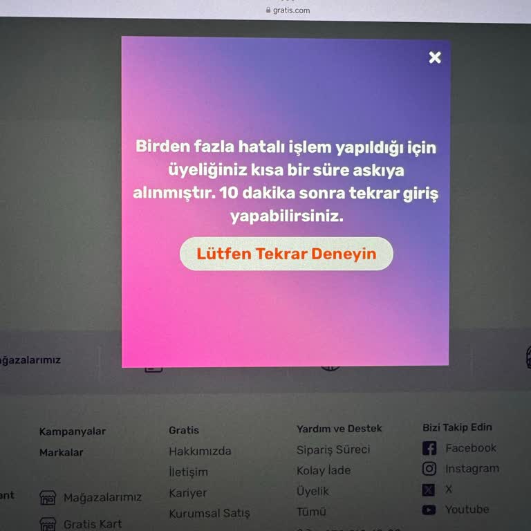 Gratis Hesabım Askıya Alındı Müşteri Hizmetleri Çözüm Sunmuyor