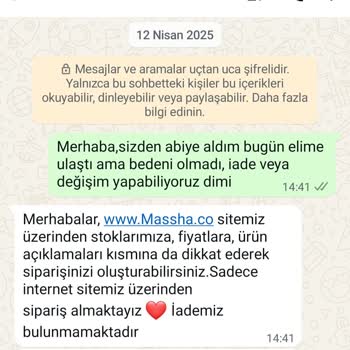 Massha Co'dan Aldığım Elbise Hayal Kırıklığına Uğrattı, İade Kabul Edilmiyor