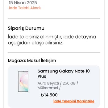 Yenilenmiş Note10 Plus Yanlış Renk Ve Arızalı Spen İle Teslim Edildi Çözüm Bekliyorum