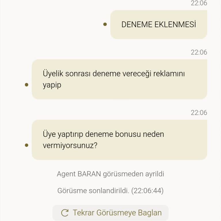 Siteye Üyelikte Verilen Sözlerin Yerine Getirilmemesi