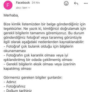 Kimliğim Onaylanmadığı İçin Facebook Hesabıma Erişemiyorum