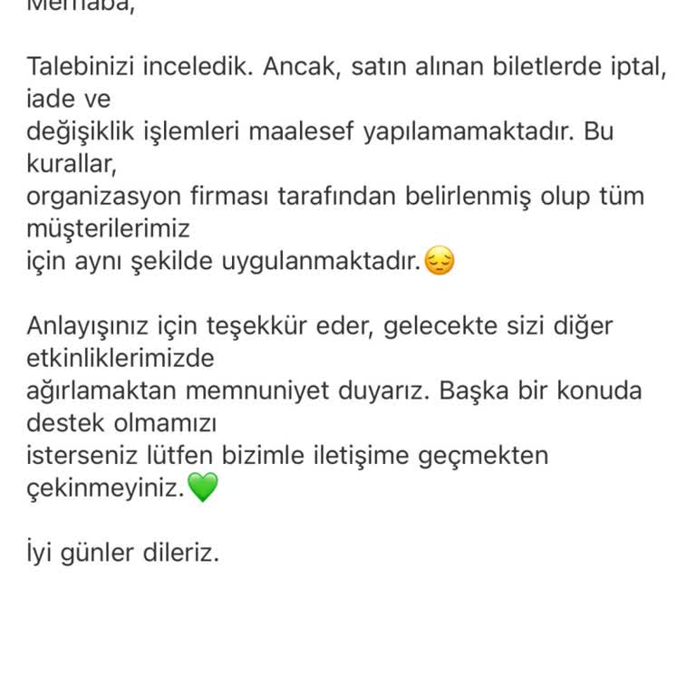 Bilet İptali İçin Süre Olmasına Rağmen İade Yapılmıyor