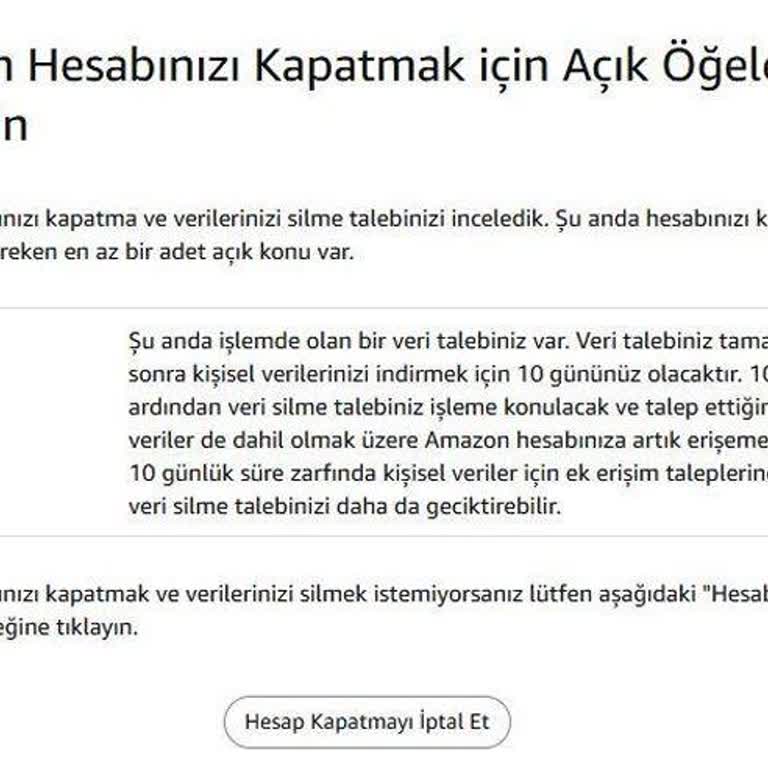Amazon Hesap Kapatma Ve Veri Silme Sürecinde Yaşanan Belirsizlikler
