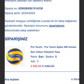 Intersport İndirimli Ürün Siparişim Stok Yok Denilerek İptal Edildi