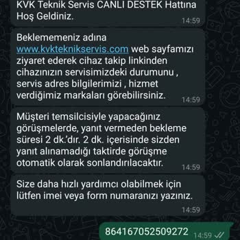 KVK Teknik Serviste Ödeme Sorunu Ve İletişim Eksikliği
