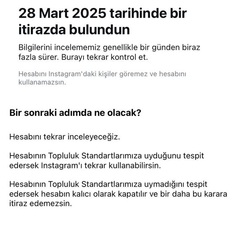 Instagram Hesabım Askıya Alındı