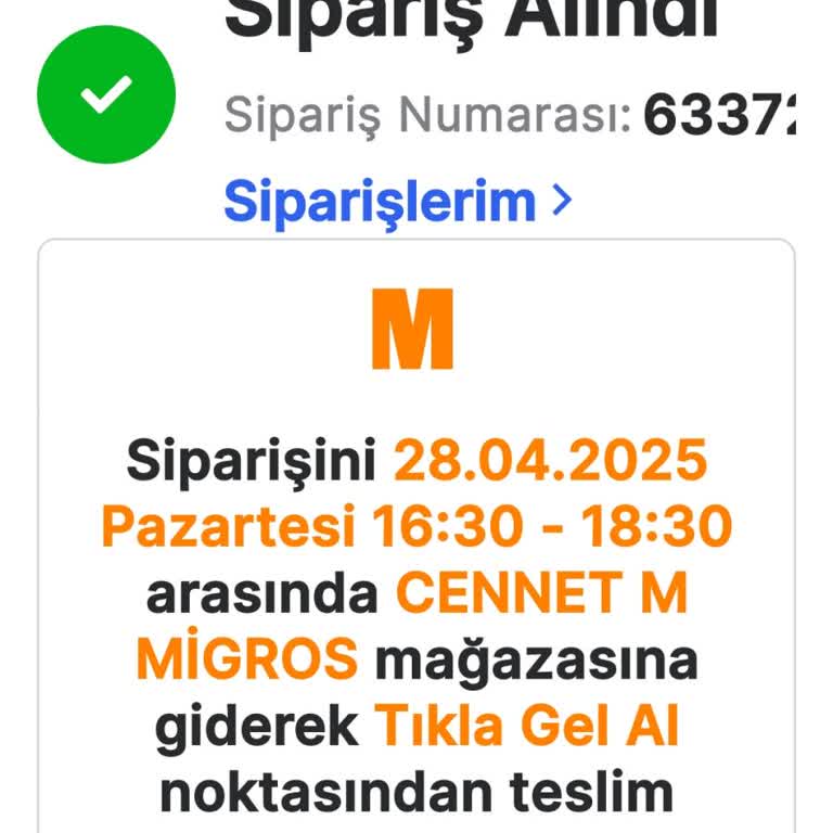 Migros Tıkla Gel Al Siparişimde Balık Ürünü Teslim Edilmedi