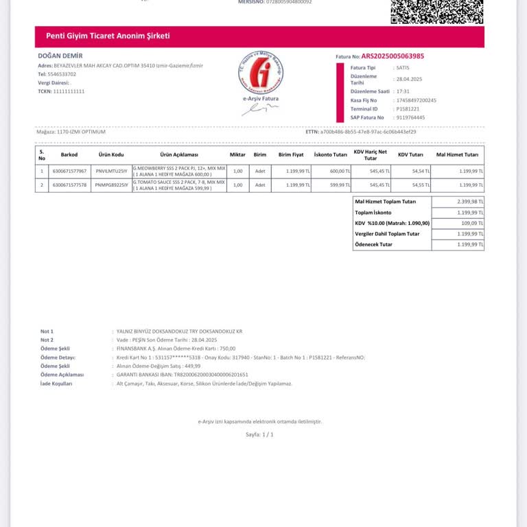 Aldığım Pijamada Defo Ve Değişim Sırasında Yaşanan Sorunlar
