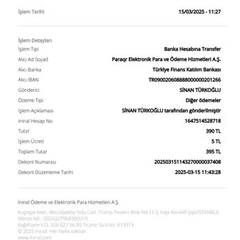 İninal Hesabıma Yatırdığım Paralar Karşı Tarafa Ulaşmıyor