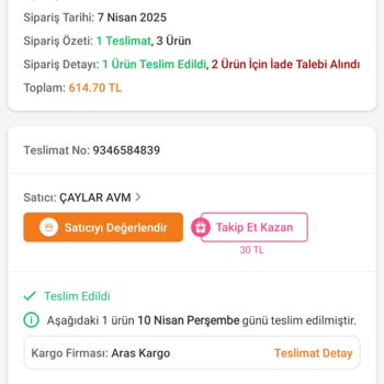 Trendyoldan Eksik Ürün Teslimatı Ve Para İadesi Sorunu