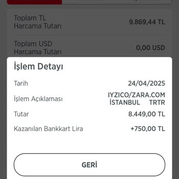 Kredi Kartımdan İzinsiz Zara Harcaması Ve İade Talebim