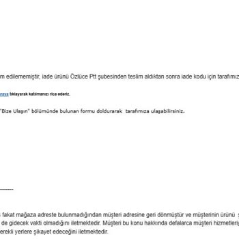 Epttavm İade Sürecinde Kargo Ücreti Ve Çözümsüzlük Mağduriyeti