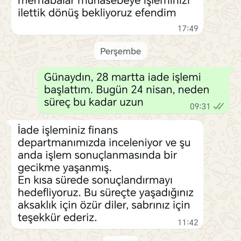İade Sürecinde Gecikme Ve Ücret İadesi Sorunu