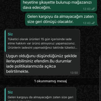İade Taleplerine Olumsuz Yaklaşım Ve Teslim Edilmeyen Ürünler