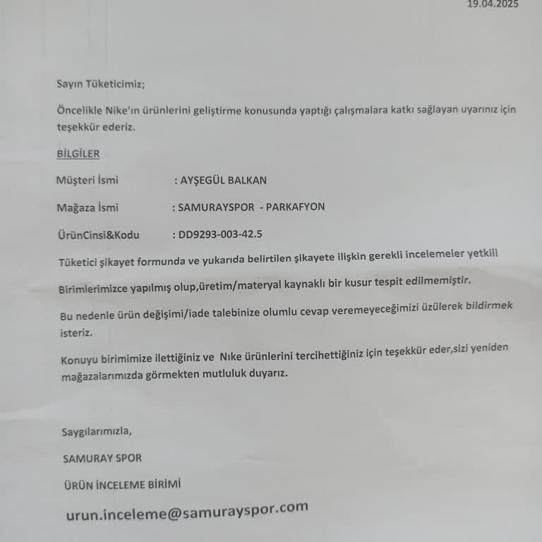 Nike Ayakkabının Kısa Sürede Yırtılması Ve Garanti Sorunu