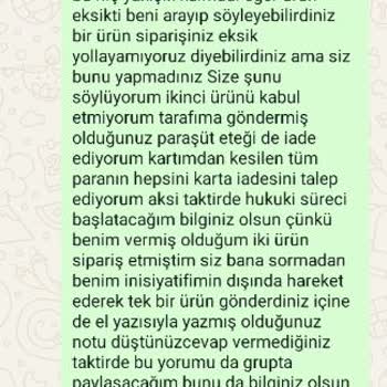 Selinna Butik Eksik Ürün Gönderdi İade Kabul Edilmiyor Ücret İadesi Talep Ediyorum