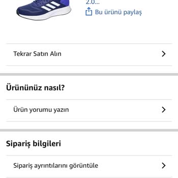 Amazon'dan Alınan Adidas Ayakkabının Kısa Sürede Hasar Görmesi Ve Satıcı Desteği Eksikliği