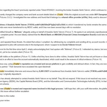 CTrader'ın İhmaliyle Fonlarım Mağdur Edildi