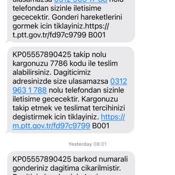 PTT Kargo Hayatımda Gördüğüm En Kötü Teslimat Servisisiniz