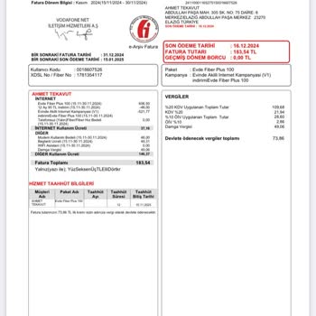Vodafone Net Faturasında Modem Ve Bağlantı Ücreti Sürprizi