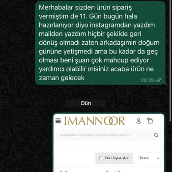 Siparişin Uzun Süre Hazırlanamaması Ve İletişimsizlik