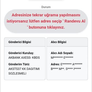 Teslim Edilmeyen Banka Kartı Ve İletişimsizlik Sorunu
