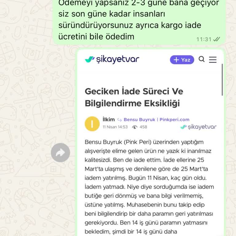 İade Sürecinde Bilgilendirme Eksikliği Ve Geciken Ödeme