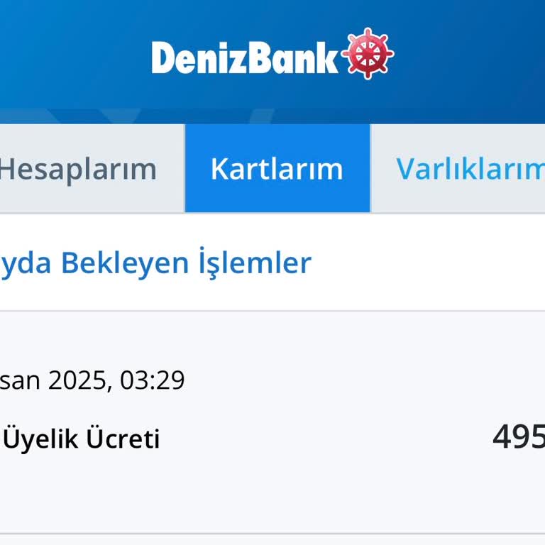 Denizbank Kredi Kartıma Haksız Üyelik Aidatı İadesi Talebim