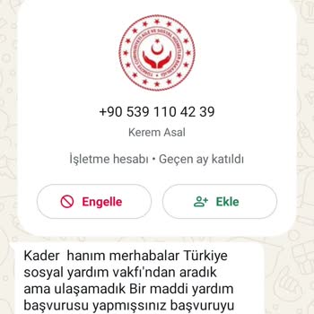 Sosyal Yardım Vaadiyle Kişisel Bilgi Talep Eden WhatsApp Mesajı Mağduriyeti