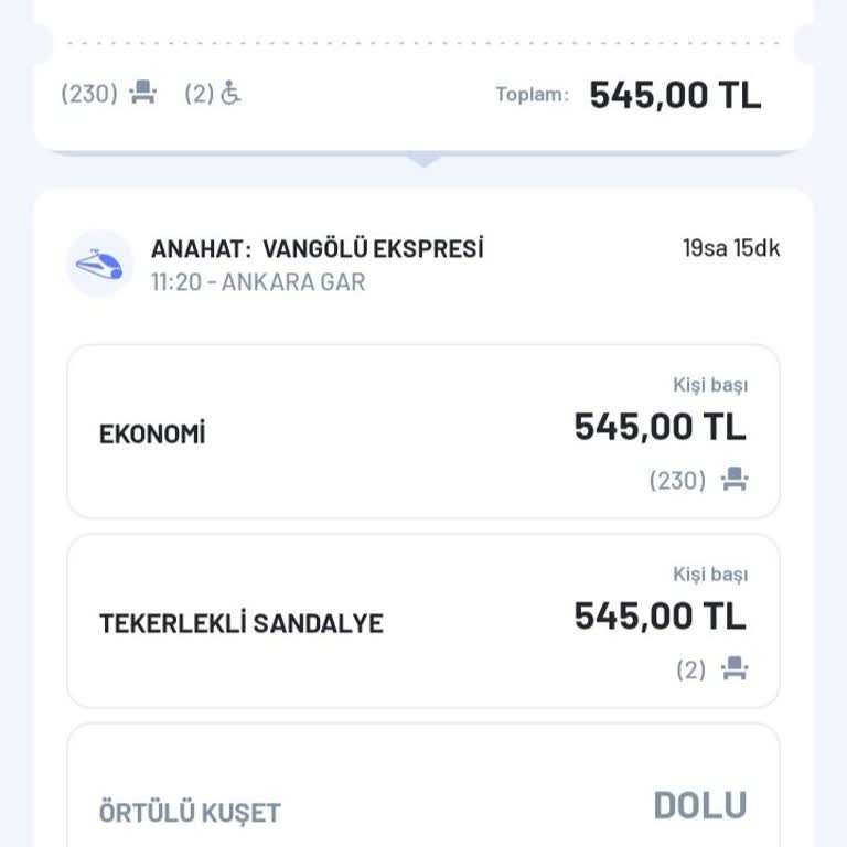 Vangölü Ekspresi Biletlerinde Şeffaflık Ve Erişilebilirlik Sorunu