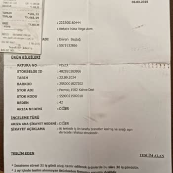Ayakkabı Tamiri Sonrası Ürünün Zarar Görmesi Ve Garanti Hizmetinin Reddi