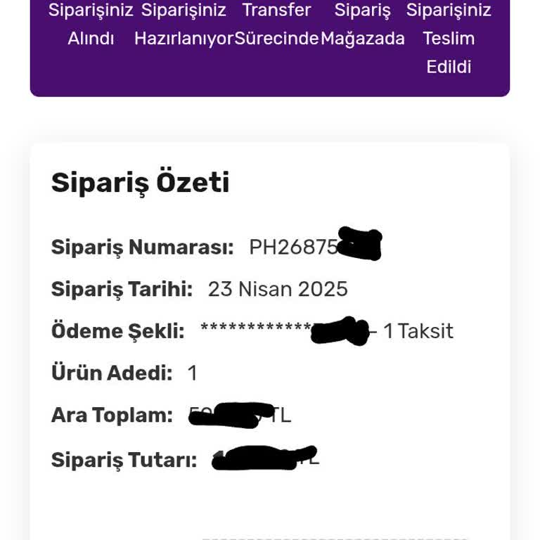 Mağazaya Teslimatlı Siparişim 6 Gündür Transfer Sürecinde Bekliyor