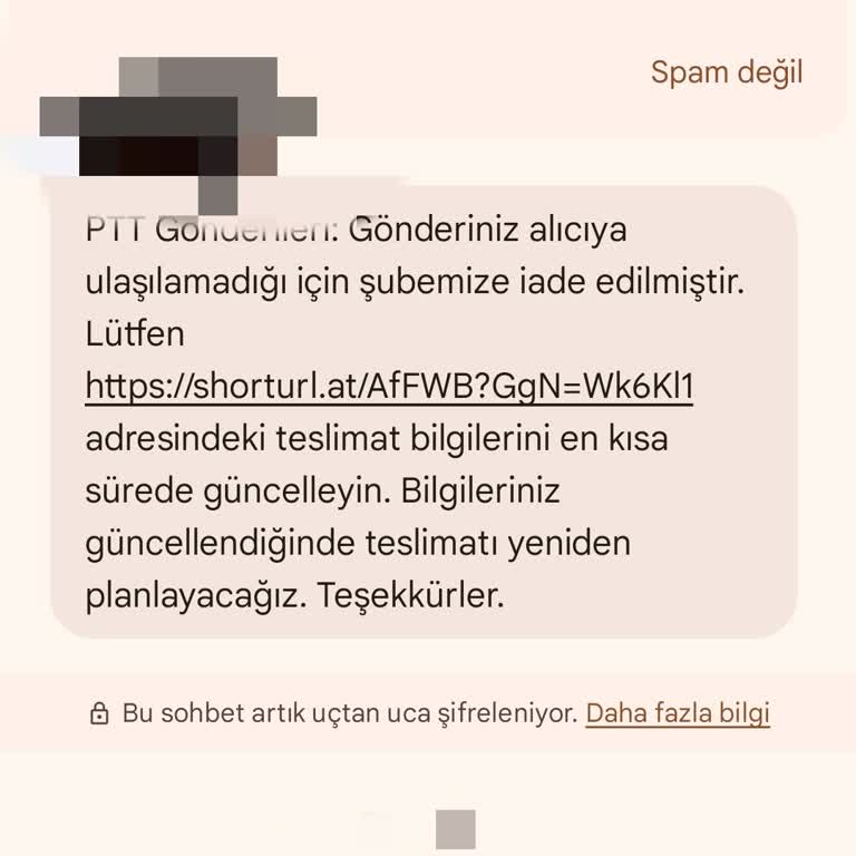 Sahte PTT Kargo Mesajı İle Numaramın İzinsiz Kullanılması